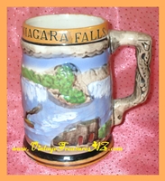 Image for Niagara Falls Canada Enterprise Exclusive Japan Souvenir Lusterware 3-D Scenic Imagery Beer Mug/Stein Vintage ca 1950s-1970s <b><span style='color:red'>*****PRIORITY MAIL SHIPPING INCLUDED – DOMESTIC ORDERS ONLY!*****</span></b><span style='color:purple'>